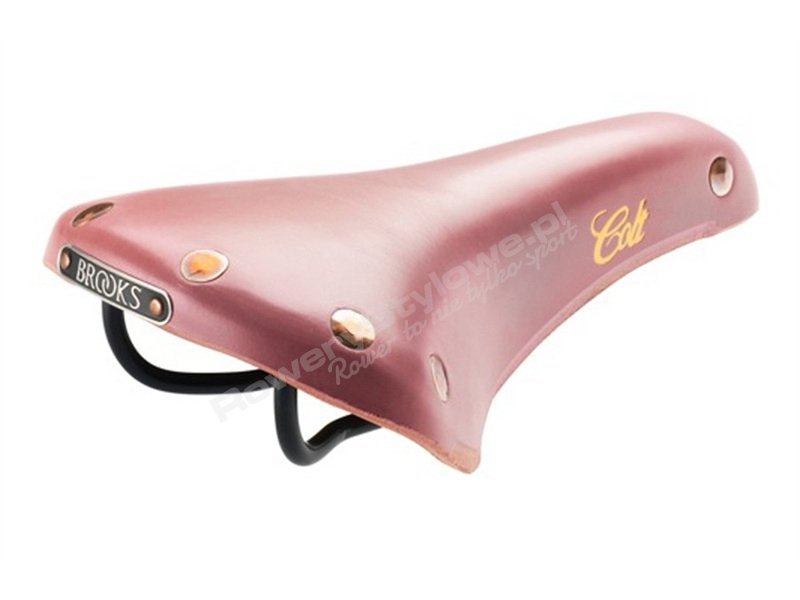 różowe siodełko rowerowe ze skóry naturalnej