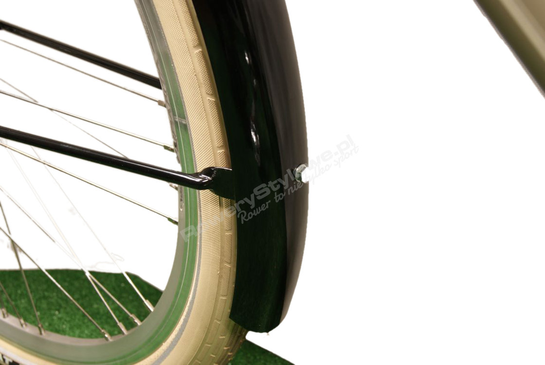 sposób mocowania przedniego błotnika rowerowego w rowerze miejskim holenderskim