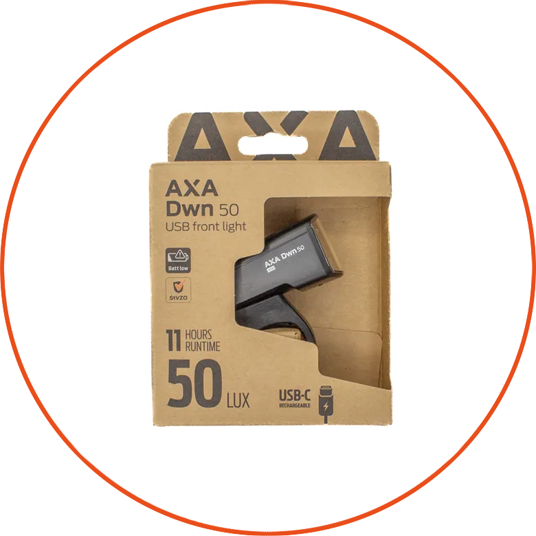Przednia lampka rowerowa AXA Dwn 50 USB
