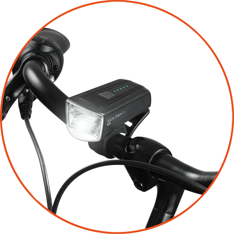 Zestaw lampek rowerowych Axa DWN70 Set USB 70 Lux