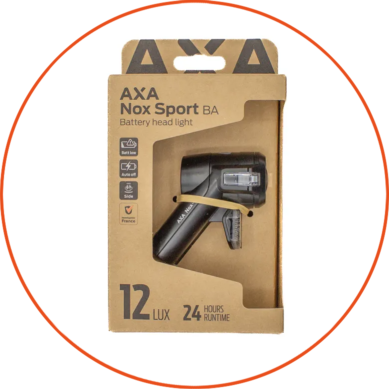 Przednia lampka rowerowa AXA Nox Sport Auto Off 12 LUX