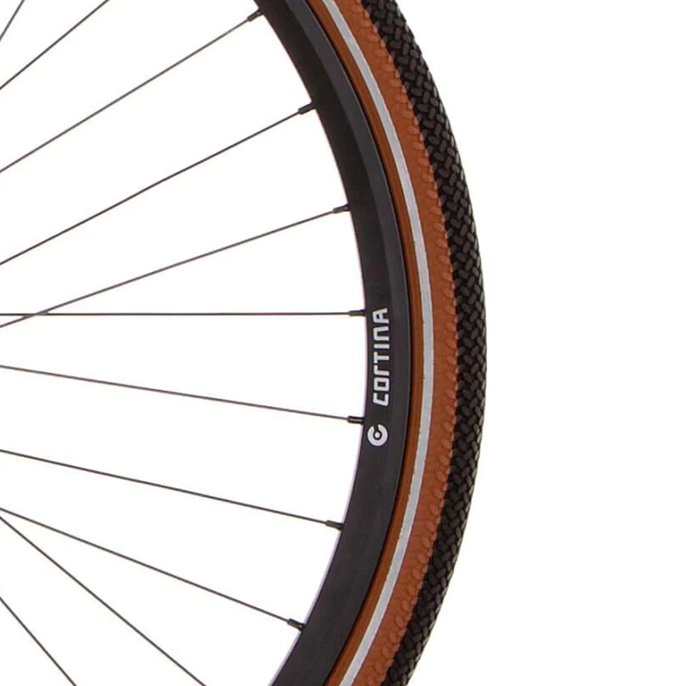 Opona rowerowa Cortina Canberra Czarna/Karmel 28" × 1.75" (47-622) Reflex