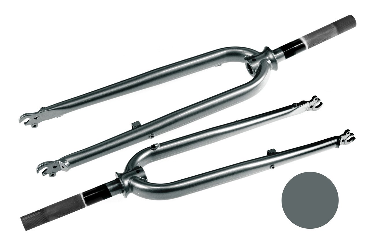 Widelec przedni aluminiowy 1 1/8 cala, pod hamulce V-brake, bez zaczepu na dynamo, długość 345 mm