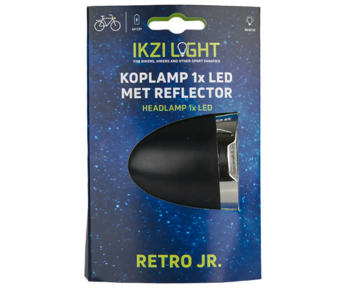 Przednia lampka rowerowa IKZI Light Retro JR Czarna