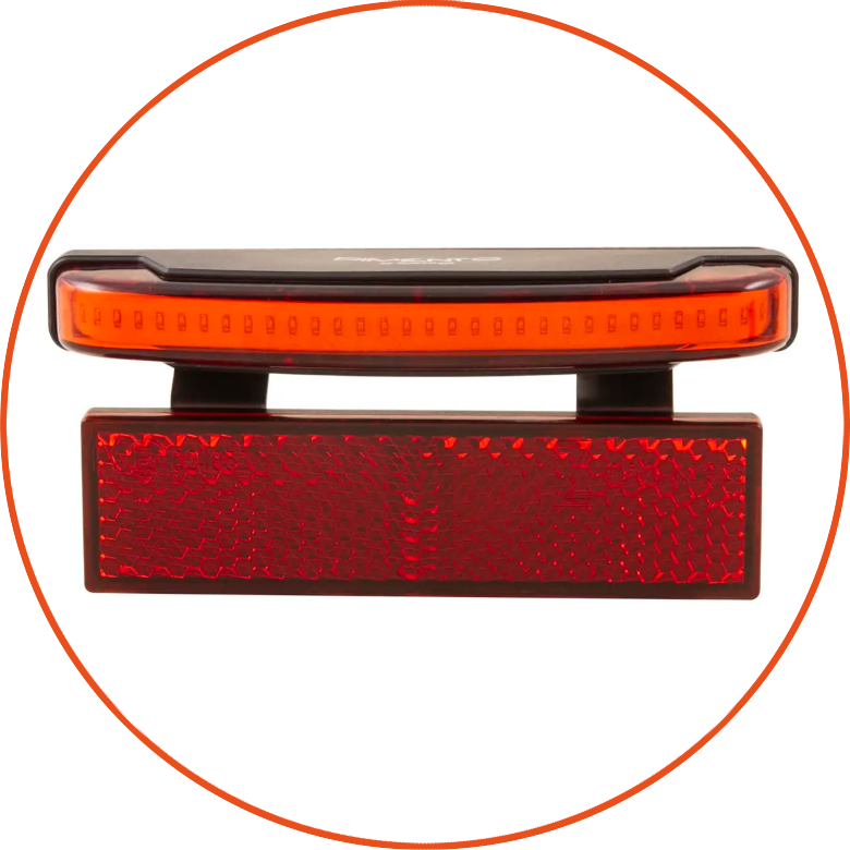 Tylna lampka rowerowa Spanninga Pimento Large XE + odblask Spanninga RR02