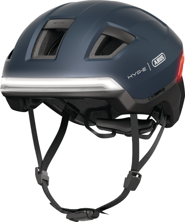 Kask rowerowy z kierunkowskazami Abus Hyp-E Midnight Blue