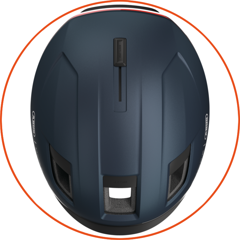 Kask rowerowy z kierunkowskazami Abus Hyp-E Midnight Blue