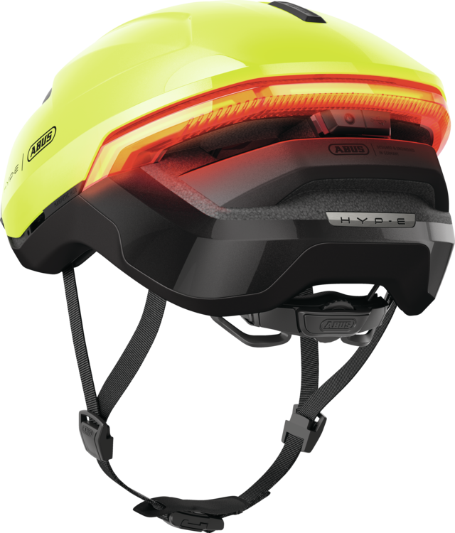 Kask rowerowy z kierunkowskazami Abus Hyp-E Signal Yellow