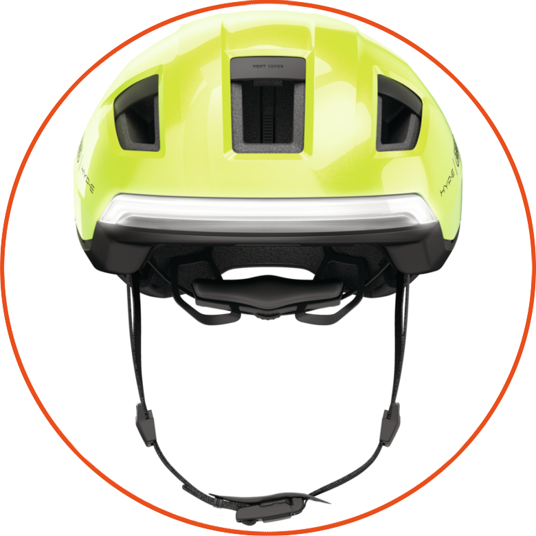 Kask rowerowy z kierunkowskazami Abus Hyp-E Signal Yellow