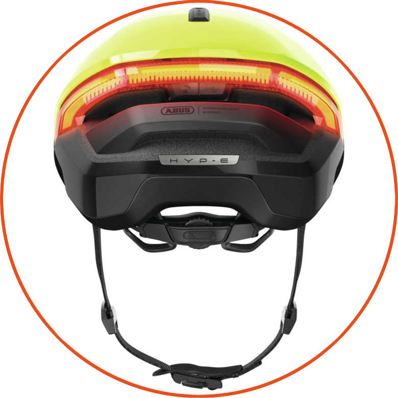 Kask rowerowy z kierunkowskazami Abus Hyp-E Signal Yellow