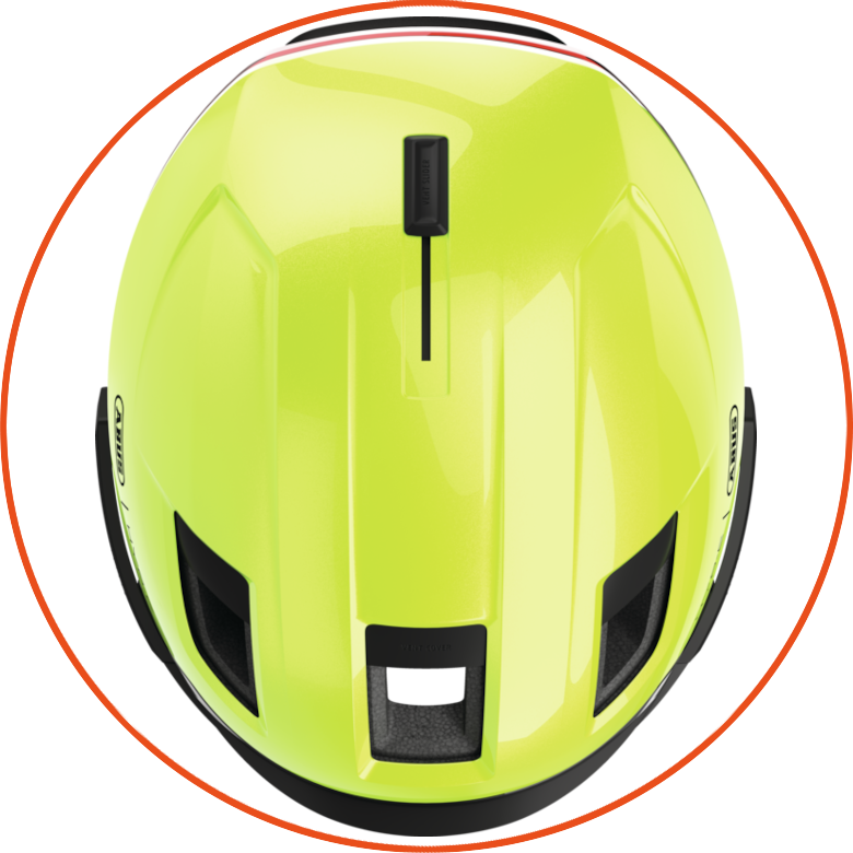 Kask rowerowy z kierunkowskazami Abus Hyp-E BL.ACE Signal Yellow