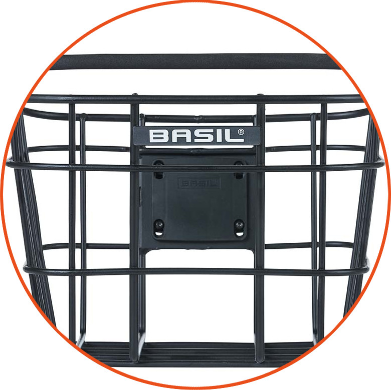 Aluminiowy przedni koszyk rowerowy Basil Bremen z systemem KlickFix oraz Basil KF