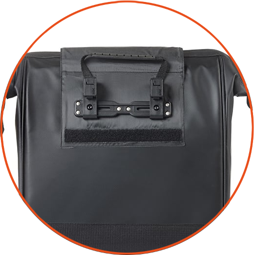 Pojedyncza sakwa rowerowa Basil Grand Tarpaulin 23L MIK Hooks