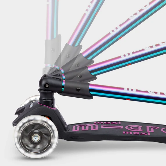 Składana hulajnoga dla dzieci Micro Maxi Deluxe Nechrome LED