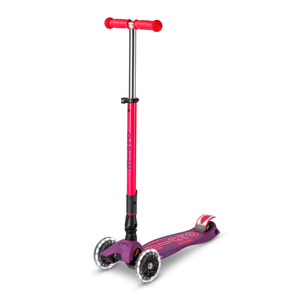 Składana hulajnoga dla dzieci Micro Maxi Deluxe Neon LED