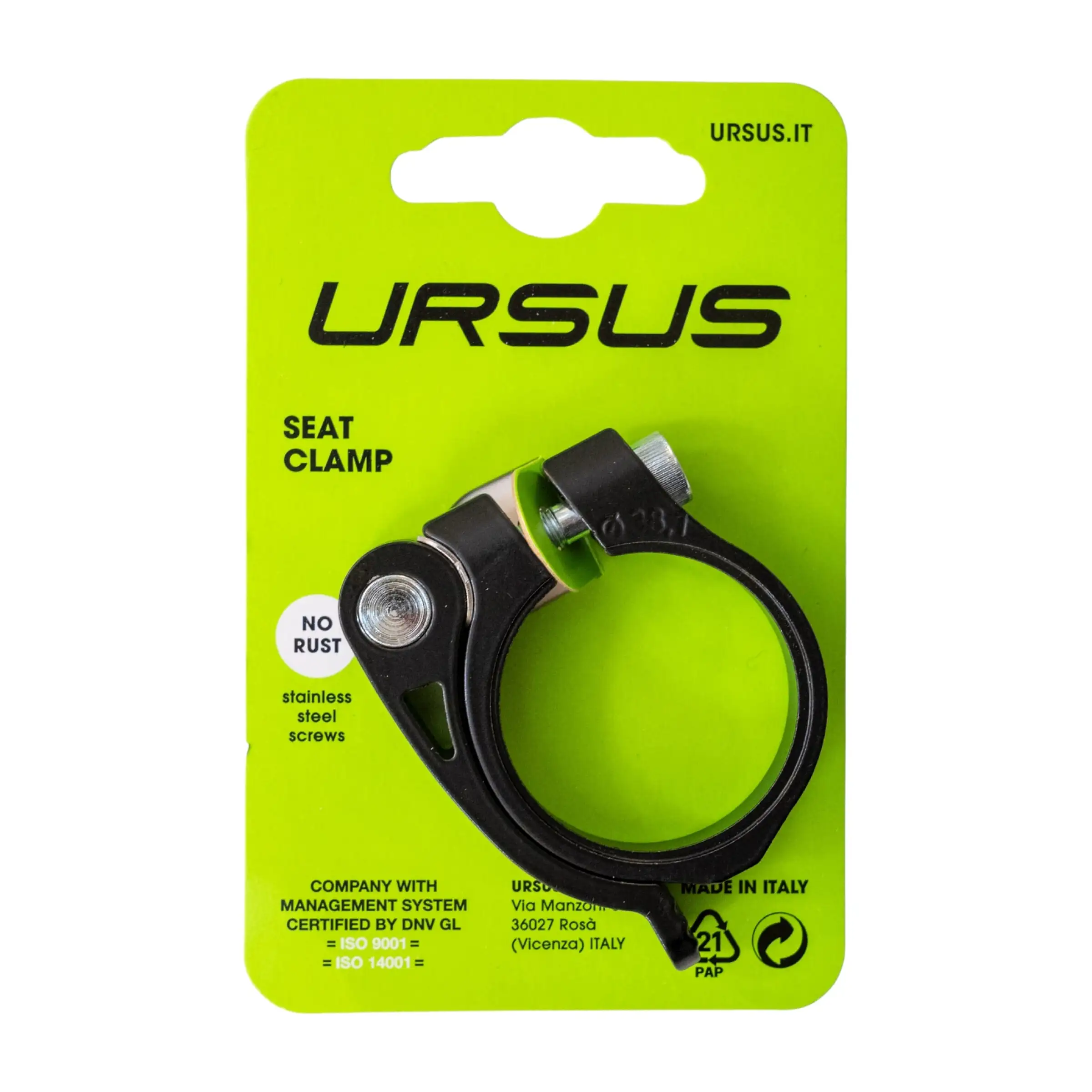 Obejma sztycy podsiodełkowej Ursus z szybkozamykaczem 38.1 mm alu czarny
