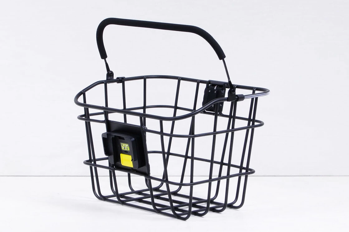 Aluminiowy przedni koszyk rowerowy Basil Bremen LED z systemem KlickFix oraz Basil KF