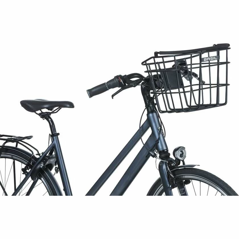 Aluminiowy przedni koszyk rowerowy Basil Bremen z systemem KlickFix oraz Basil KF