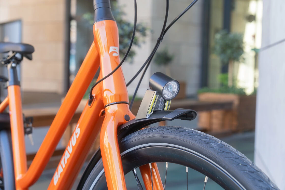 Batavus Dinsdag Exclusive Belt N7 na pasku zębatym Unisex Orange Metalik