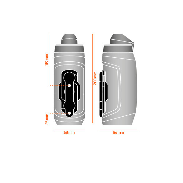 Bidon rowerowy Fidlock Twist 590 + uchwyt (baza) Czarny transparentny