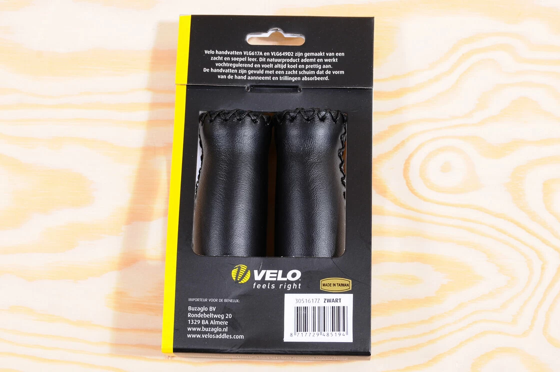 Chwyty skórzane Velo Comfort / czarne 2 x 125 mm