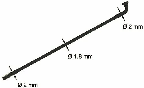 Czarna szprycha cieniowana Sapim Race 2,0 x 1,8 x 2,0 mm 294 mm