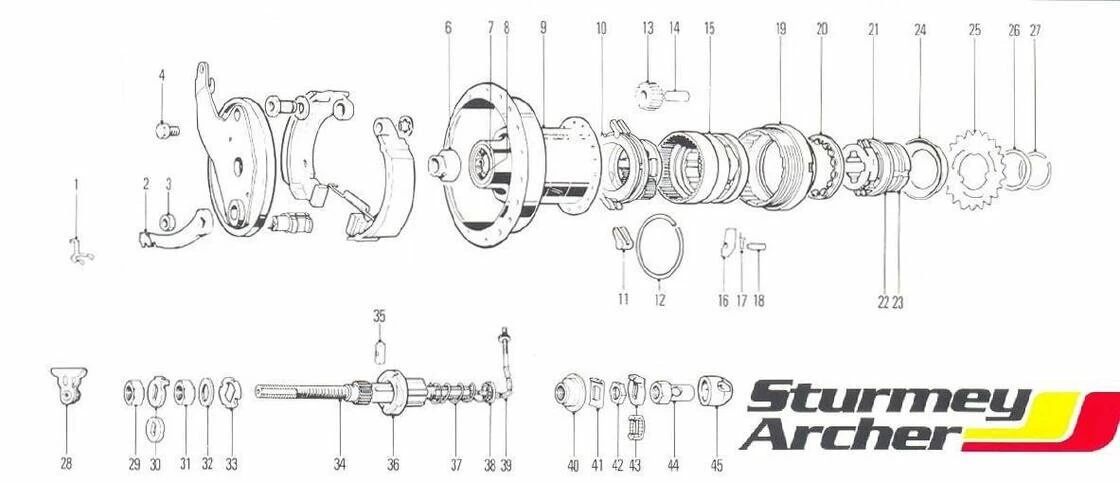 Części do piasty biegowej Sturmey Archer 3