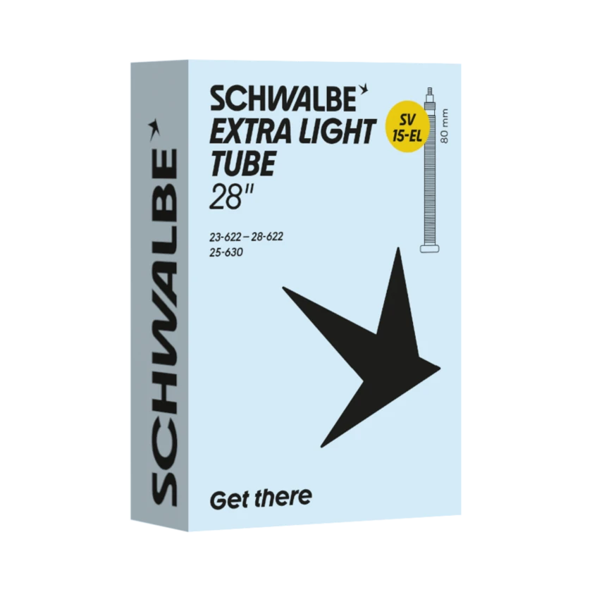 Dętka rowerowa Schwalbe Extra Light 28" x 0.9 - 1.10" (23/28-622/630) - NR 15-EL Presta SV 80 mm