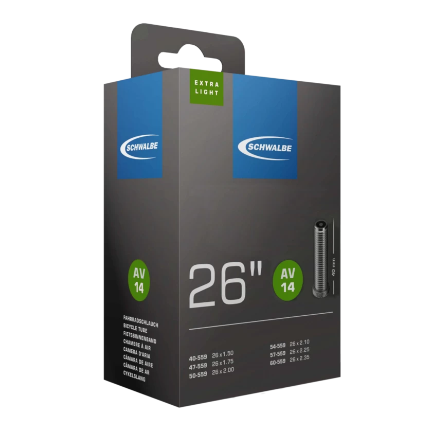 Dętka Schwalbe 26 x 1,5 - 2,35 EXTRA LIGHT - NR 14  Presta SV 40 mm