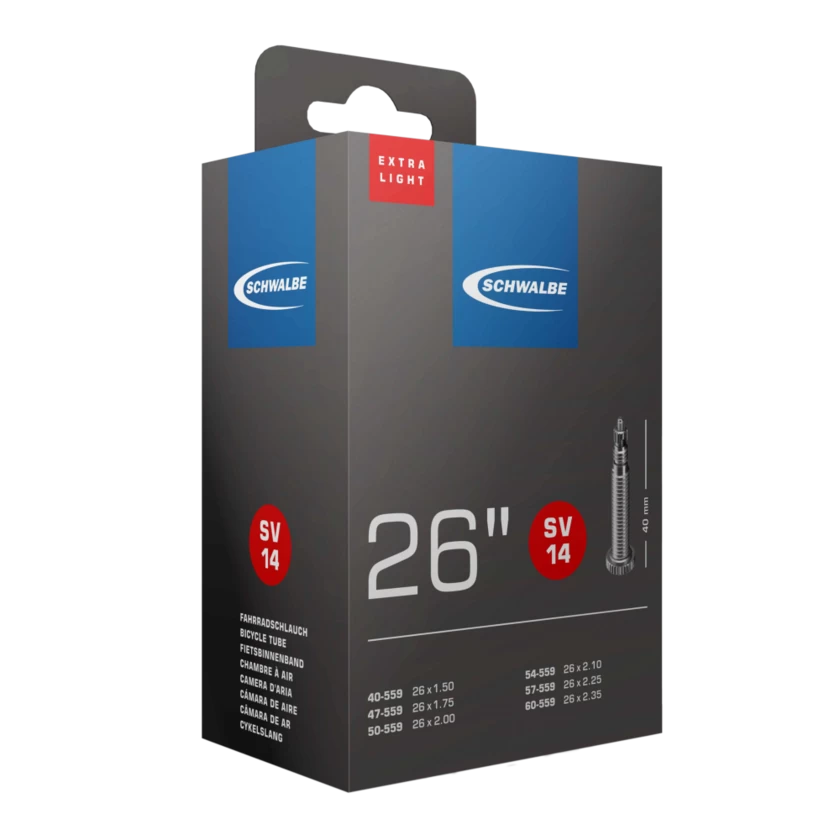 Dętka Schwalbe 26 x 1,5 - 2,35 EXTRA LIGHT - NR 14  Presta SV 40 mm
