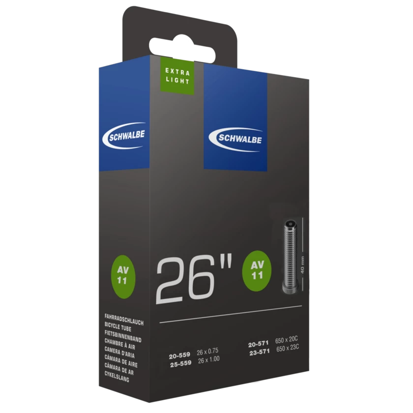 Dętka Schwalbe 26 x 3/4 - 1,0 EXTRA LIGHT - NR 11 Samochodowy AV 40 mm