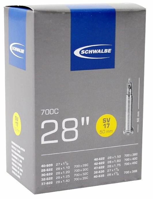 Dętka Schwalbe 27-28" od 1 1/8 do 1,75 - NR 17 Presta SV 50 mm