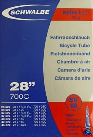 Dętka Schwalbe 28 x 1.10 - 1.65 ETRA LIGHT - NR 18 Presta SV 40 mm