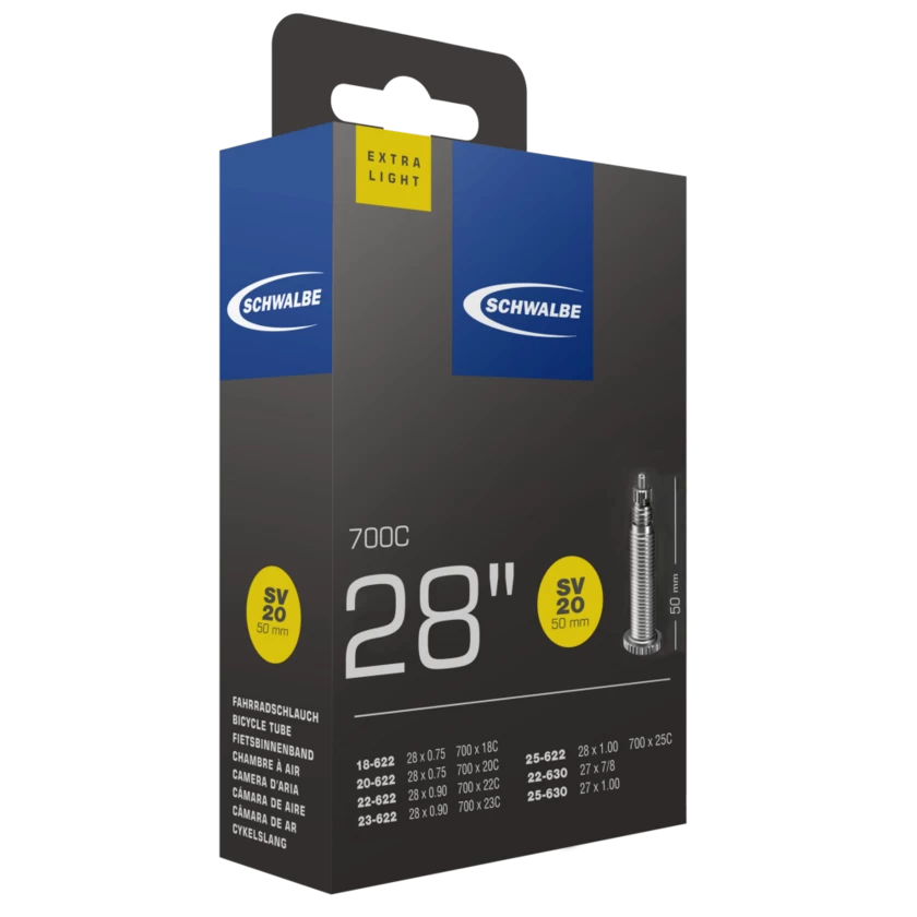 Dętka Schwalbe 28 x 3/4 - 7/8 EXTRA LIGHT - NR 20 Presta SV 50 mm