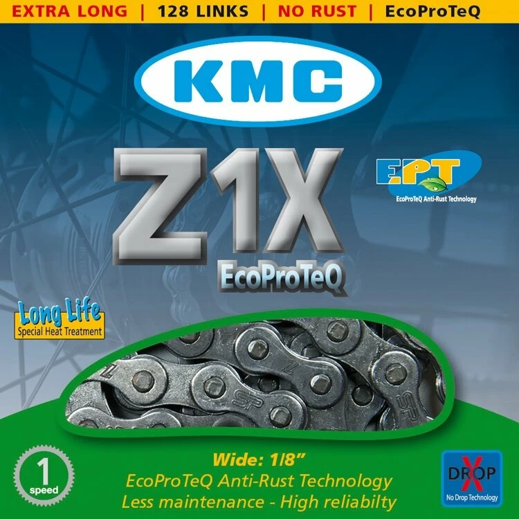 Długi łańcuch rowerowy KMC Z1X 128 ogniw
