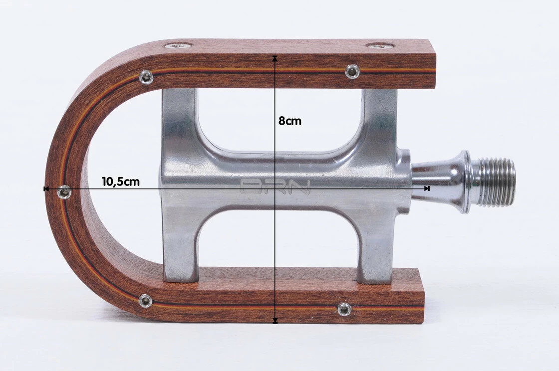 Drewniane pedały rowerowe BRN Elengance Mahoń / srebrny