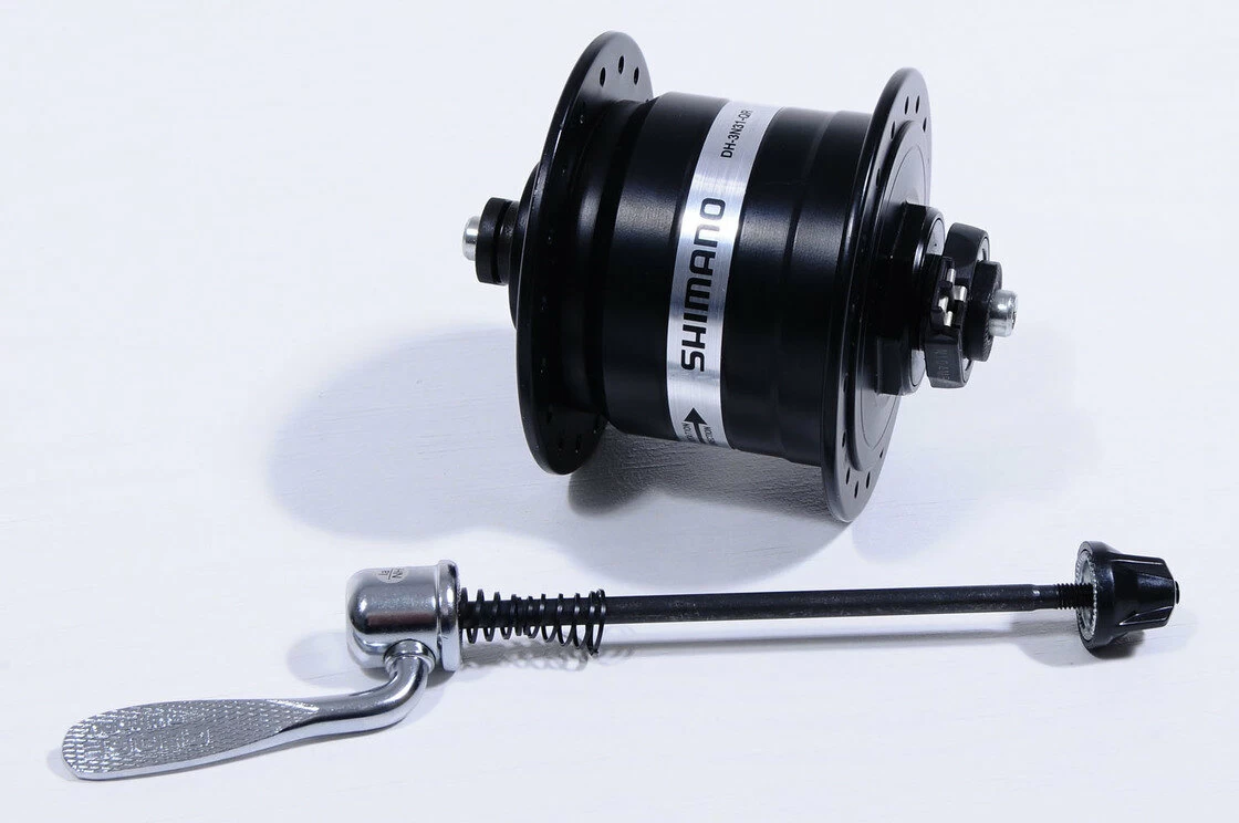 Dynamo w piaście Shimano DH-3N31szybkozamykacz