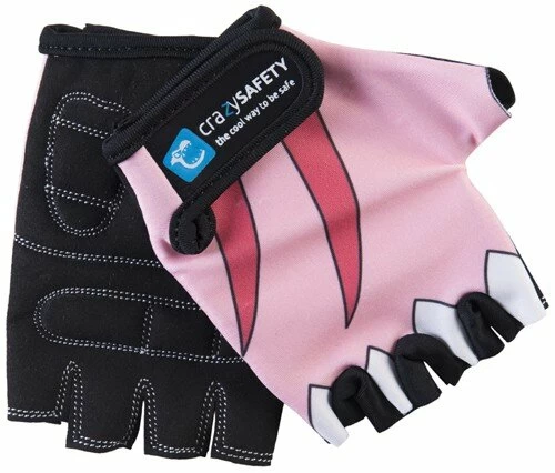 Dziecięce rękawiczki rowerowe Crazy Safety rekin różowy
