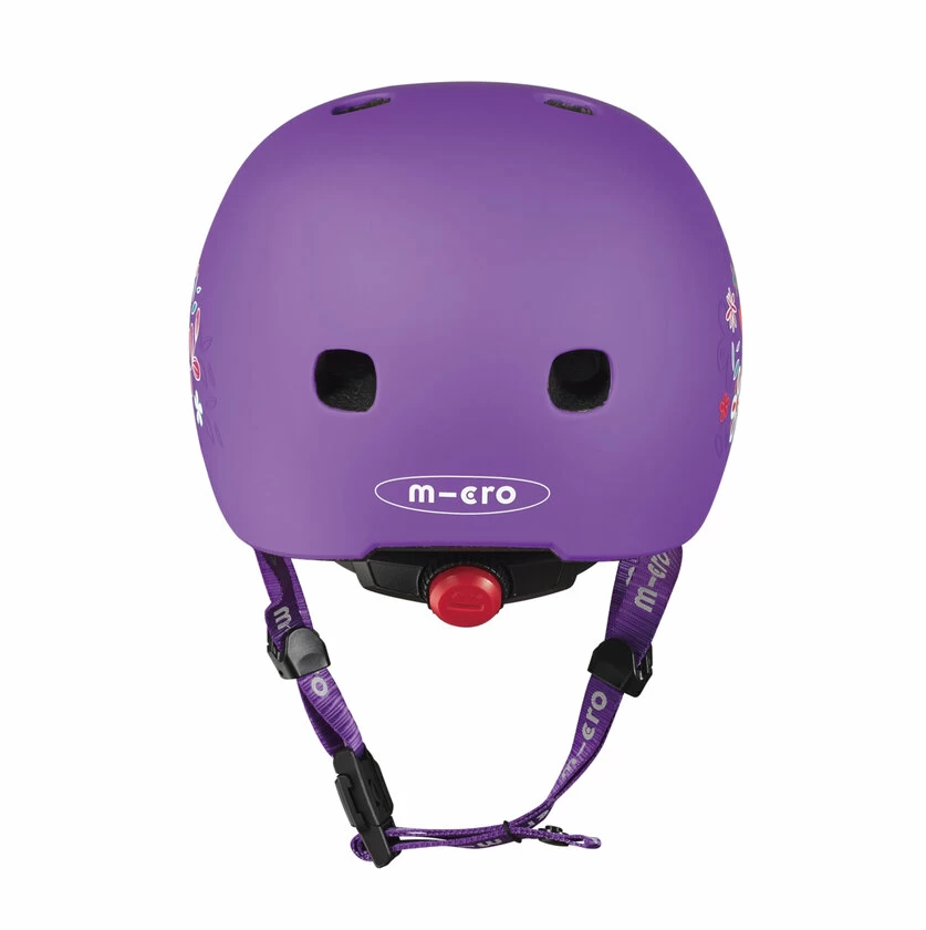 Dziecięcy kask na hulajnogę typu orzeszek Micro Floral Purple S (48 - 53 cm)