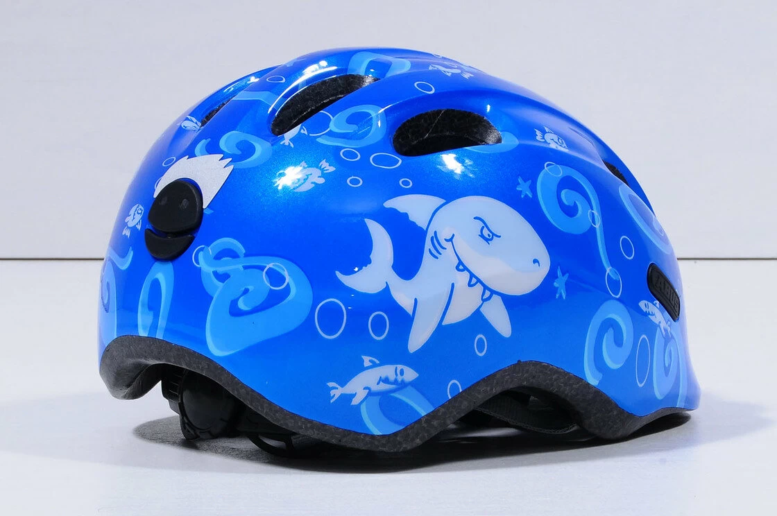 Dziecięcy kask rowerowy Abus Smiley 2.0, Blue Sharky