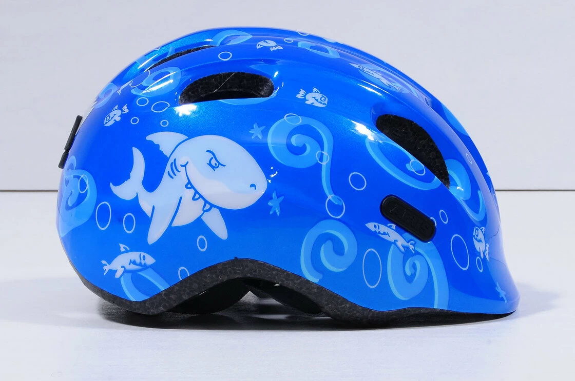 Dziecięcy kask rowerowy Abus Smiley 2.0, Blue Sharky