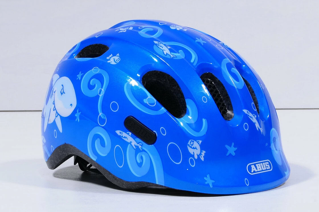 Dziecięcy kask rowerowy Abus Smiley 2.0, Blue Sharky