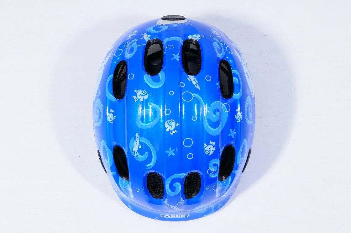 Dziecięcy kask rowerowy Abus Smiley 2.0, Blue Sharky