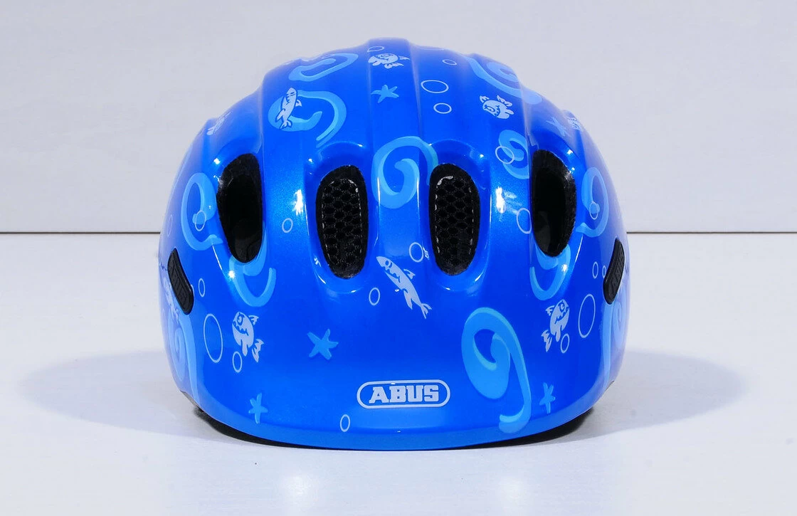 Dziecięcy kask rowerowy Abus Smiley 2.0, Blue Sharky