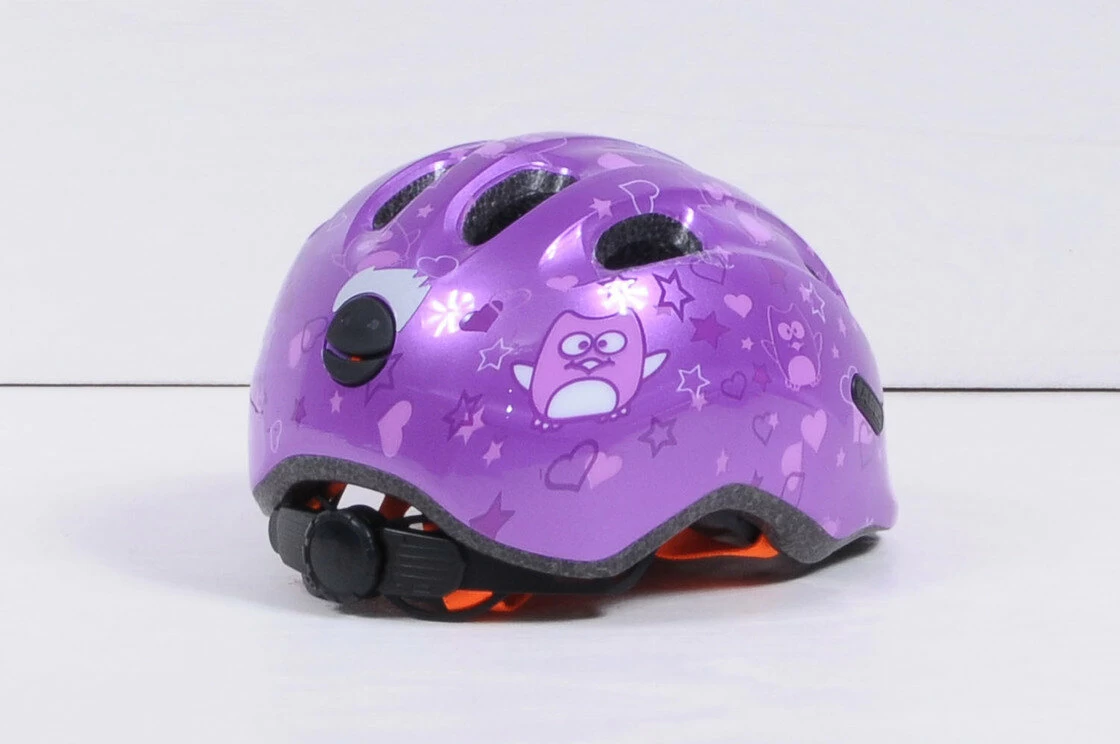 Dziecięcy kask rowerowy Abus Smiley 2.0, fioletowy Rozmiar M: 50-55 cm