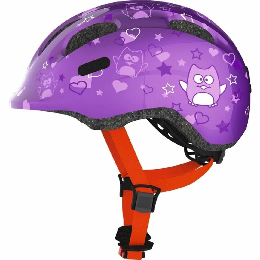 Dziecięcy kask rowerowy Abus Smiley 2.0, fioletowy Rozmiar M: 50-55 cm