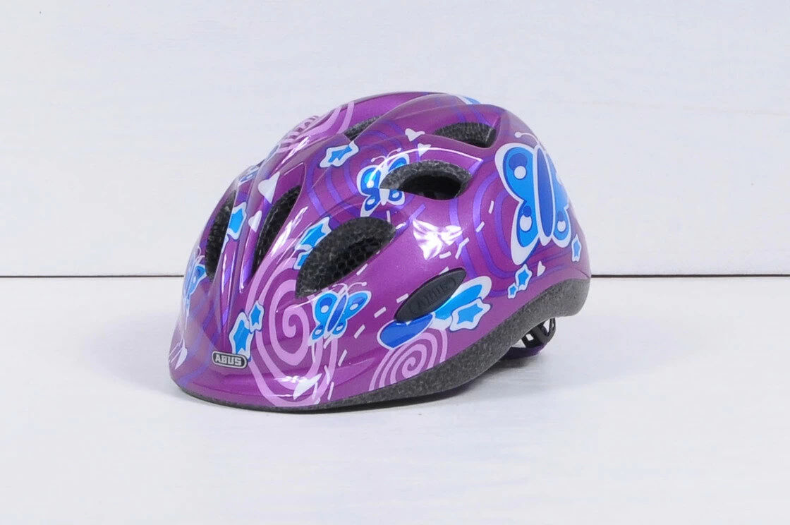 Dziecięcy kask rowerowy Abus Smiley 2.0, Pink Butterfly Rozmiar S: 45-50 cm