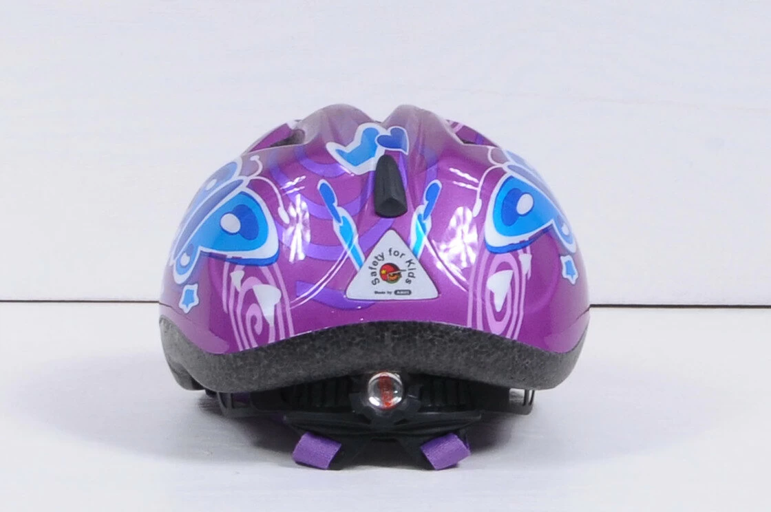 Dziecięcy kask rowerowy Abus Smiley 2.0, Pink Butterfly Rozmiar S: 45-50 cm