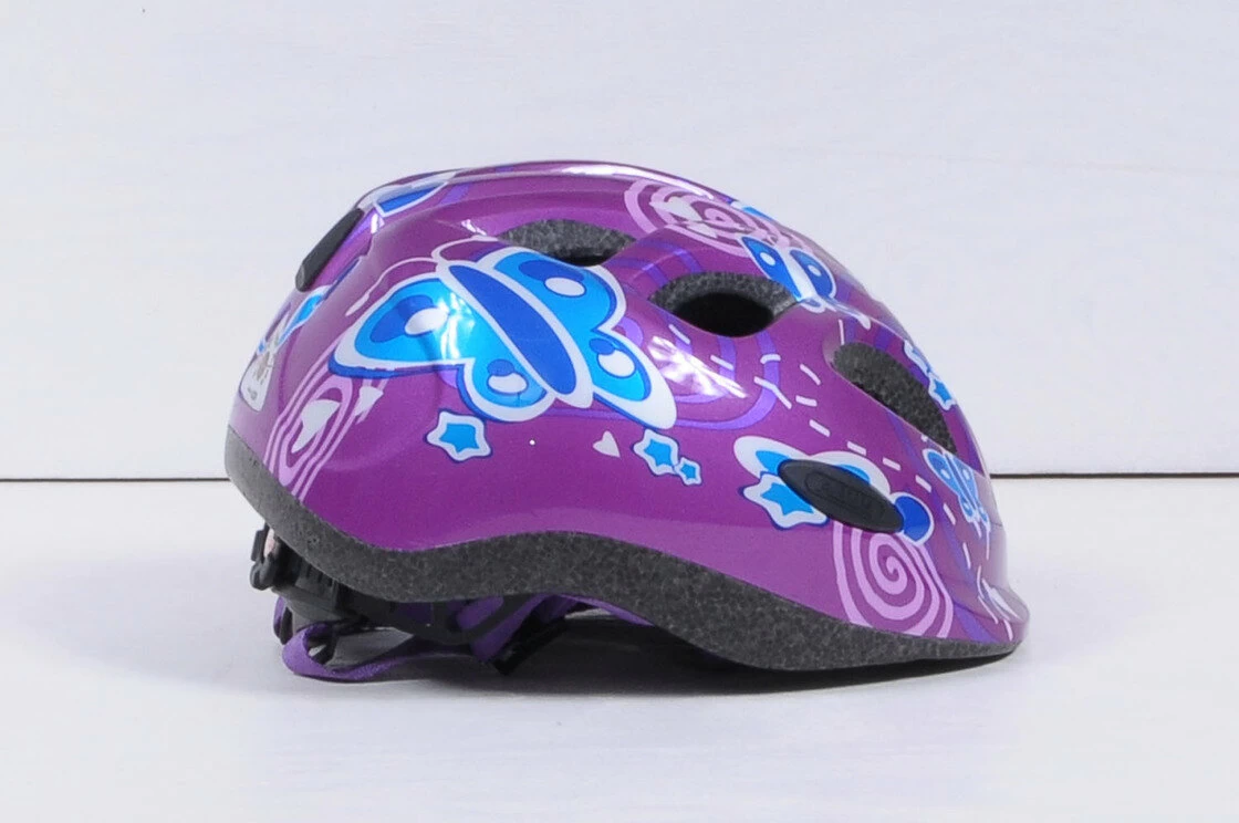 Dziecięcy kask rowerowy Abus Smiley 2.0, Pink Butterfly Rozmiar S: 45-50 cm