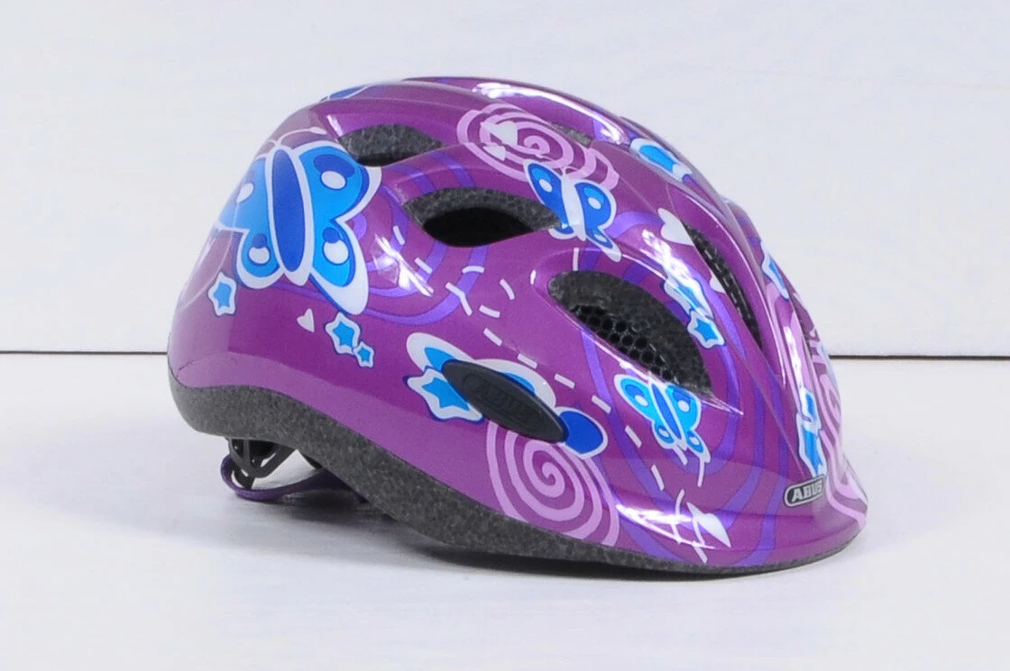 Dziecięcy kask rowerowy Abus Smiley 2.0, Pink Butterfly Rozmiar S: 45-50 cm